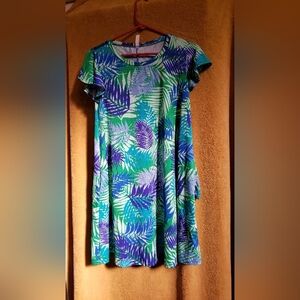 Tropical Leaf Print Dress